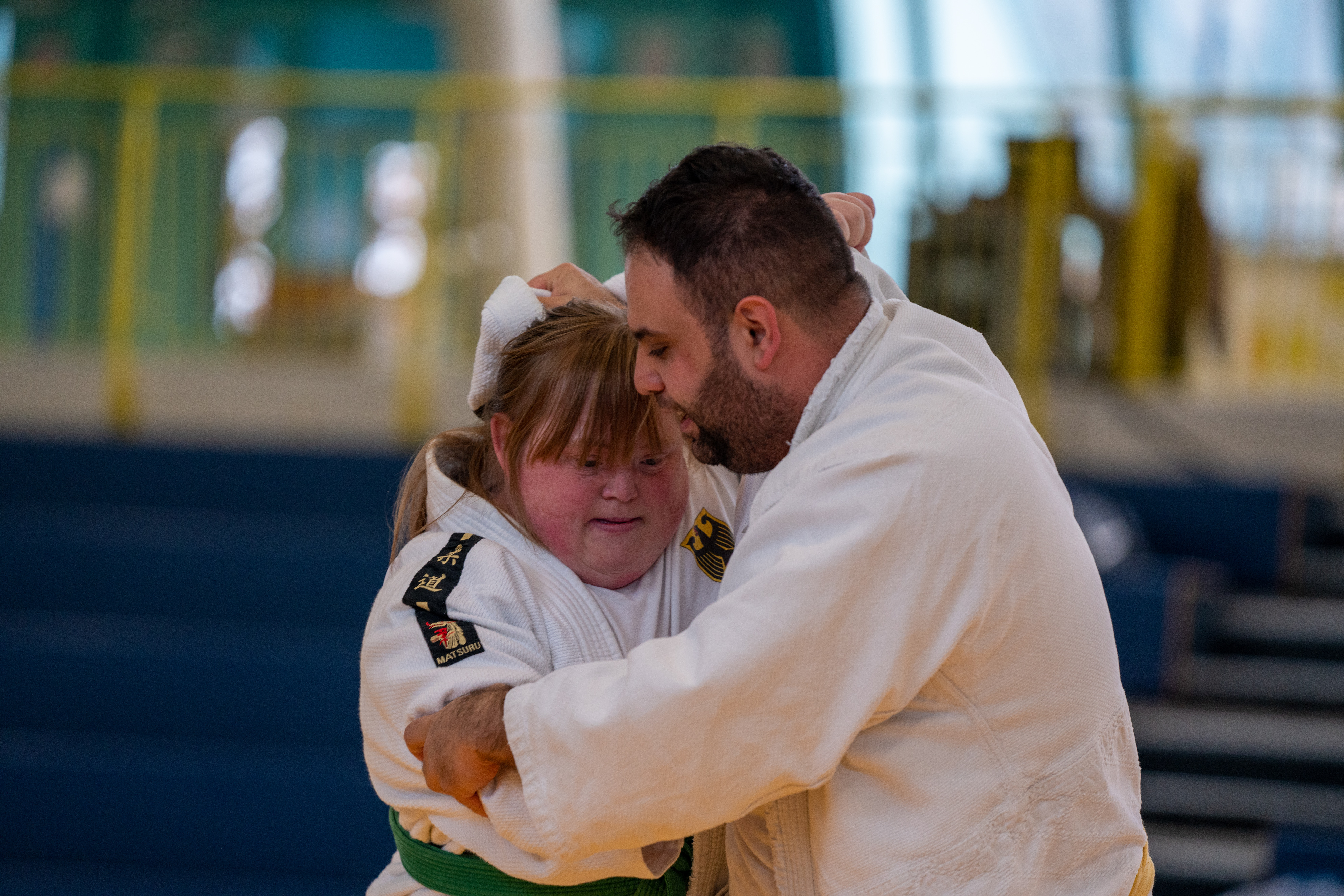 Amtierende Weltmeisterin ID-Judo Christine Schlachter gegen Salvatore Farruggia (beide Budo Club Mühlheim)